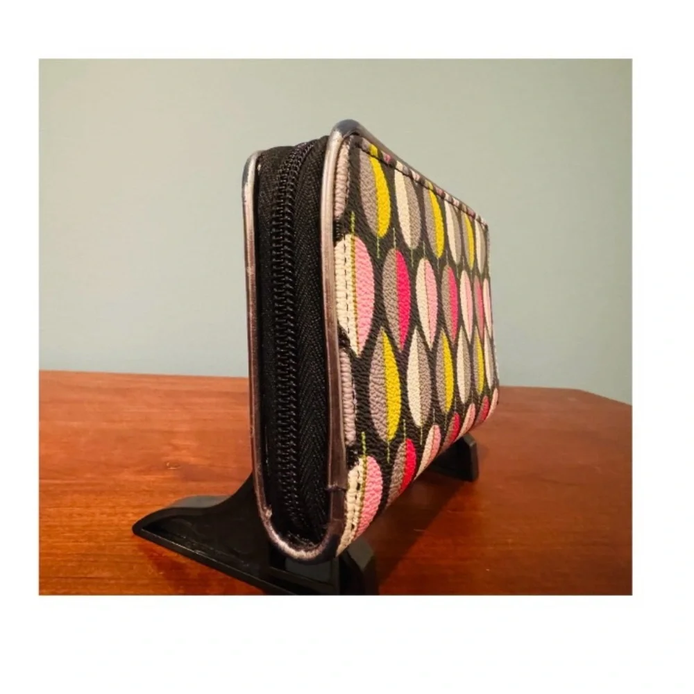 VERA BRADLEY Moon Drops Faux Leather Accordion Zip Around Wallet - Picture 6 of 9